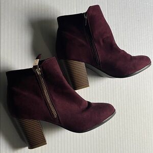 Apt. 9 Dark Red Ankle Booties
